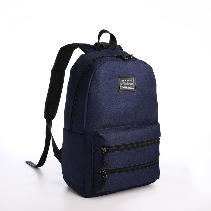 Рюкзак, 27*12*42, отд на молнии, 3 н/к, 2 б/к, USB, синий - фото 1 - id-p221964705