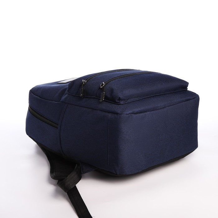 Рюкзак, 27*12*42, отд на молнии, 3 н/к, 2 б/к, USB, синий - фото 3 - id-p221964705