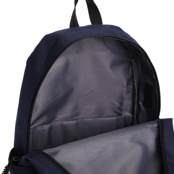 Рюкзак, 27*12*42, отд на молнии, 3 н/к, 2 б/к, USB, синий - фото 5 - id-p221964705