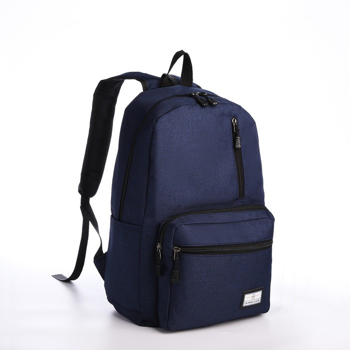 Рюкзак, 29*12*44, отд на молнии, 3 н/к, 2 б/к, USB, синий - фото 1 - id-p221964706