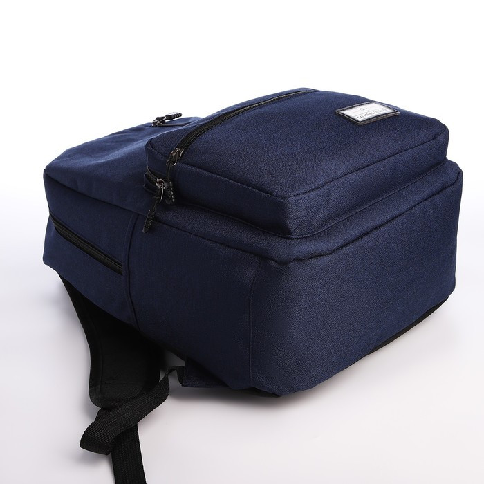 Рюкзак, 29*12*44, отд на молнии, 3 н/к, 2 б/к, USB, синий - фото 3 - id-p221964706