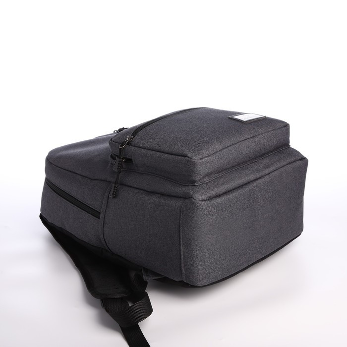 Рюкзак, 29*12*44, отд на молнии, 3 н/к, 2 б/к, USB, серый - фото 3 - id-p221964707