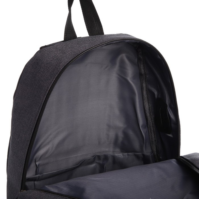 Рюкзак, 29*12*44, отд на молнии, 3 н/к, 2 б/к, USB, серый - фото 5 - id-p221964707