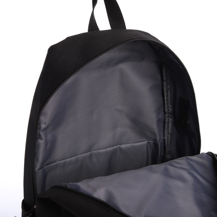 Рюкзак, 29*12*44, отд на молнии, 3 н/к, 2 б/к, USB, черный - фото 5 - id-p221964708