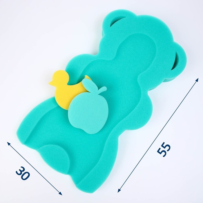 Подкладка для купания макси «Мишка», цвет зеленый, 55х30х6см - фото 1 - id-p221964886
