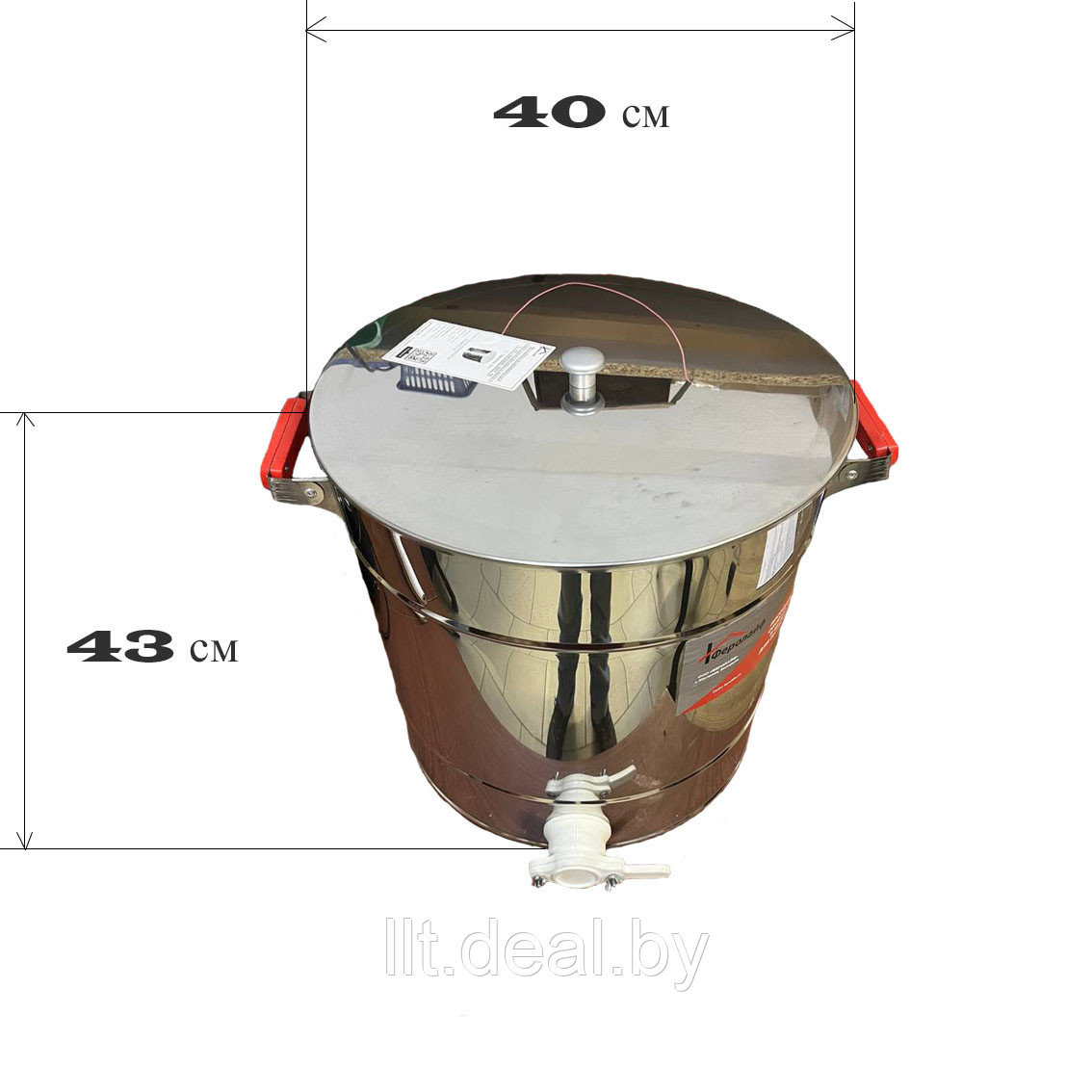 Отстойник для отстаивания меда из нержавеющей стали (AISI 430), с пластиковым клапаном, на 50 литров, ОТС-50 - фото 5 - id-p204381130