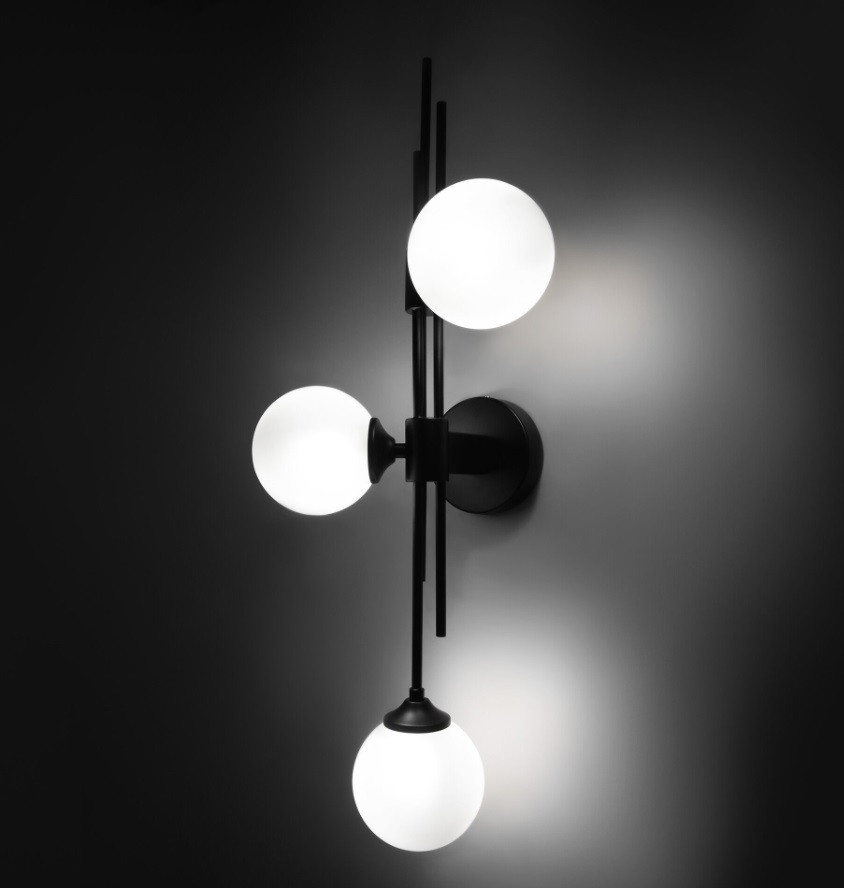 50383/3 черный Eurosvet Настенный светильник со стеклянными плафонами - фото 3 - id-p221965689