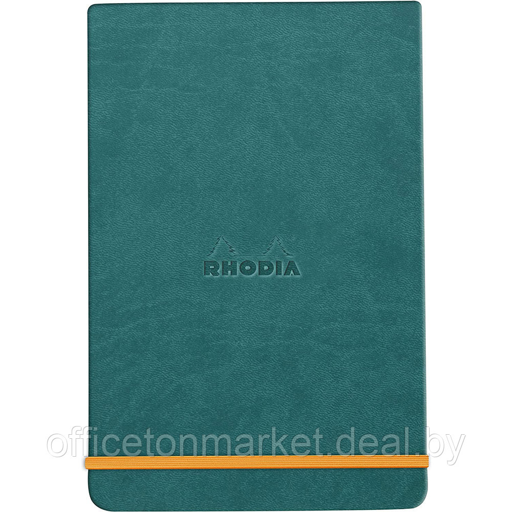 Блокнот "Rhodiarama Webnotepad" на резинке, A5, 96 листов, линейка, темно-зеленый - фото 1 - id-p219812397