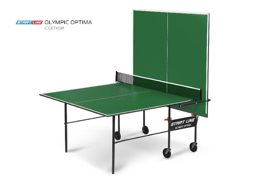 Стол теннисный Start Line Olympic Optima с сеткой (Зелёный) - фото 3 - id-p221975189