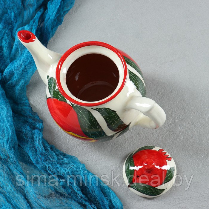 Набор чайный Риштанская керамика "Гранат", 9 предметов (Чайник-0,8л,пиалы-0,5/0,3л) - фото 8 - id-p221981377