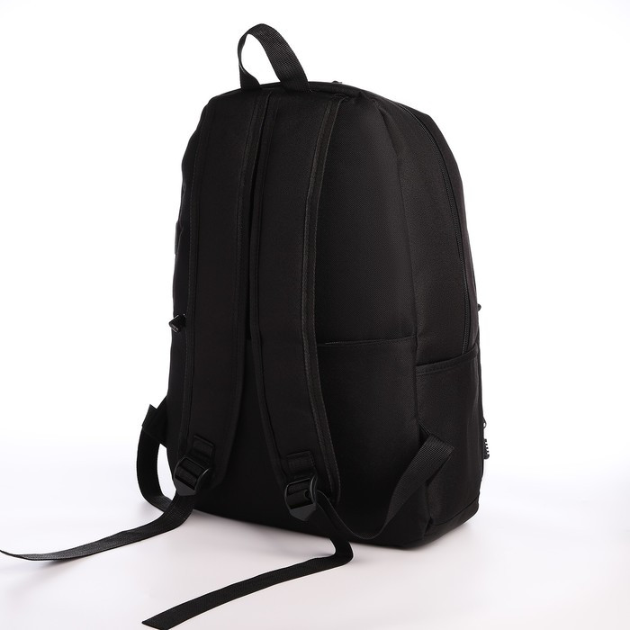 Рюкзак, 27*12*42, отд на молнии, 3 н/к, 2 б/к, USB, черный - фото 2 - id-p221981432