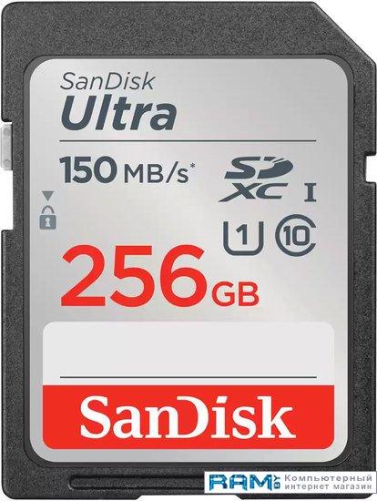 Карта памяти SanDisk Ultra SDXC SDSDUNC-256G-GN6IN 256GB - фото 1 - id-p221989527