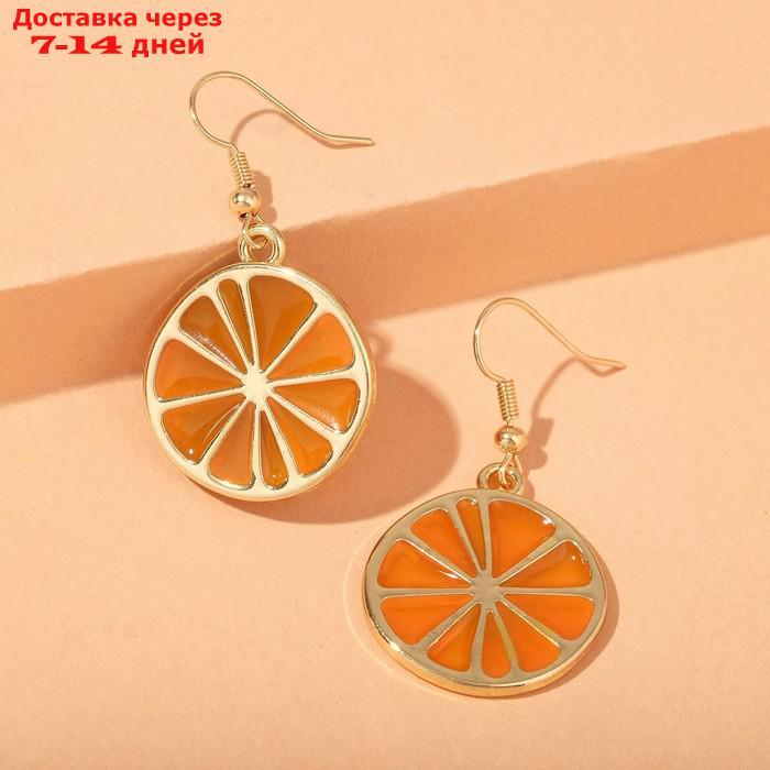 Серьги ассорти "Апельсины" половинки, цвет оранжевый в золоте - фото 2 - id-p221889233