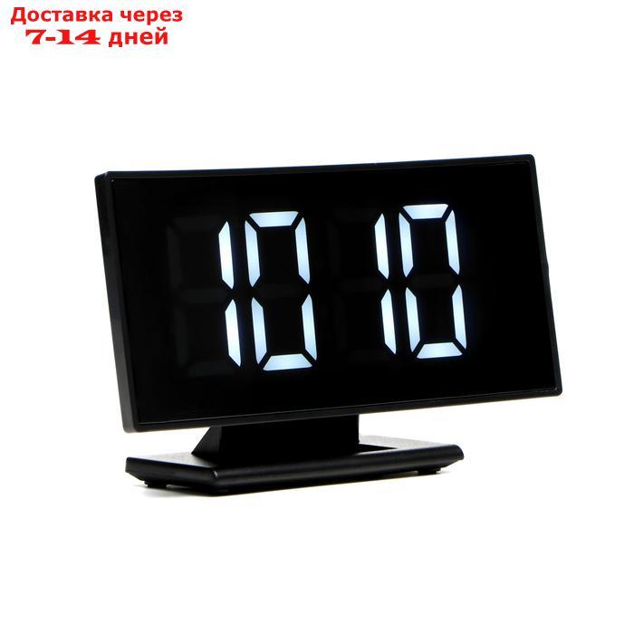 Часы-будильник электронные с календарем и термометром, белые цифры 17х9х4 см, USB. 3 AAA - фото 3 - id-p221889243