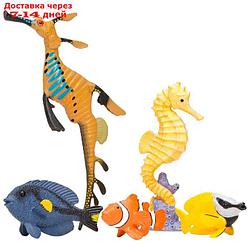 Набор фигурок: рыбка-клоун, рыба-лиса, рыбка-хирург, морской конек, морской дракон