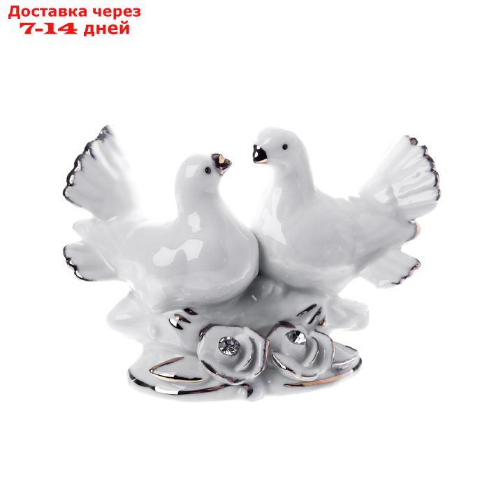 Сувенир "2 белых голубя" со стразами 9х12 см - фото 6 - id-p221889511