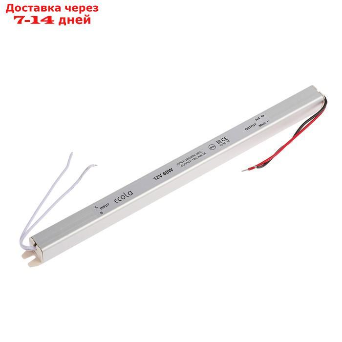 Блок питания для светодиодной ленты Ecola LED strip Power Supply, 60Вт, 12В, длинный, тонкий - фото 1 - id-p221895199