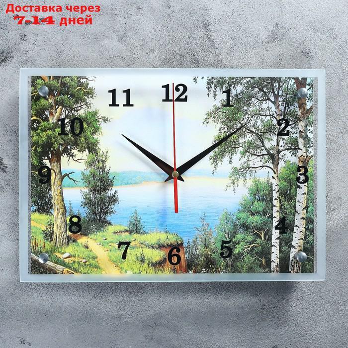 Часы настенные прямоугольные "Озеро", 25х35 см - фото 1 - id-p221889525