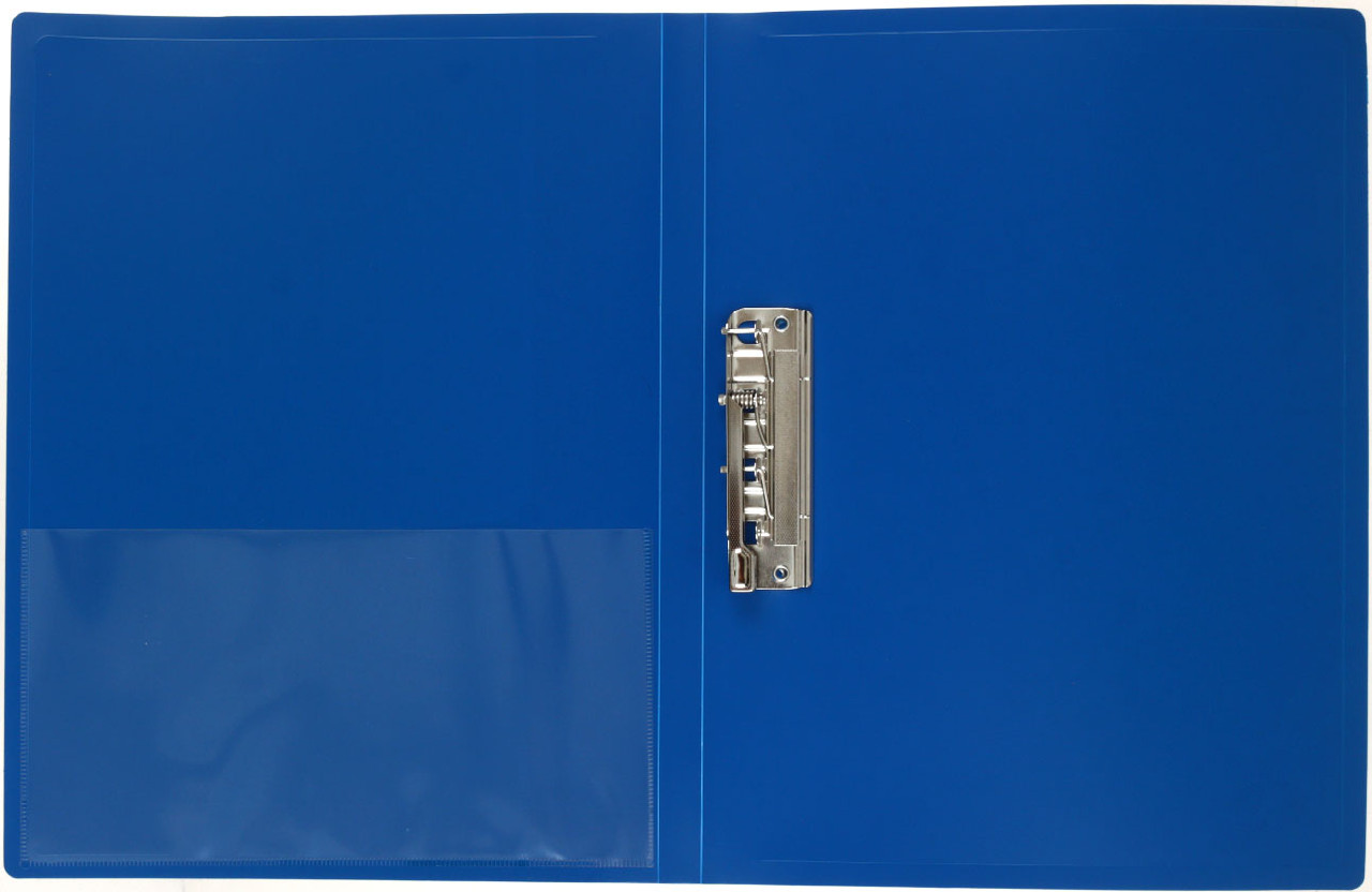Папка пластиковая с боковым зажимом и карманом Attache F611/07 толщина пластика 0,7 мм, синяя