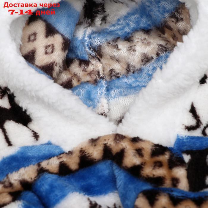 Комбинезон "Олени" с капюшоном, размер XXL (ДС 45 см, ОГ 55 см, ОШ 45 см), голубой - фото 10 - id-p221909044