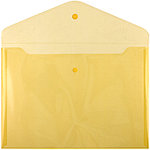 Папка-конверт пластиковая на кнопке Attache толщина пластика 0,18 мм, прозрачная желтая