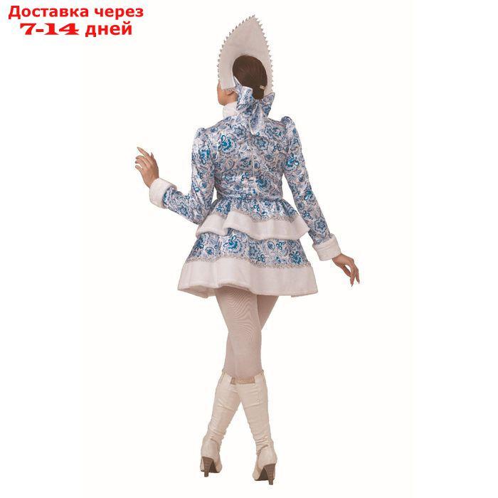 Карнавальный костюм "Снегурочка", голубые узоры, размер 46, рост 170 см - фото 2 - id-p221890798
