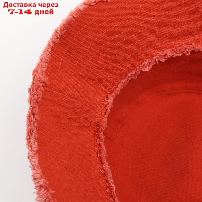 Панама джинсовая с необработанными краями MINAKU цвет оранжевый, р-р 56-58 - фото 4 - id-p221916818