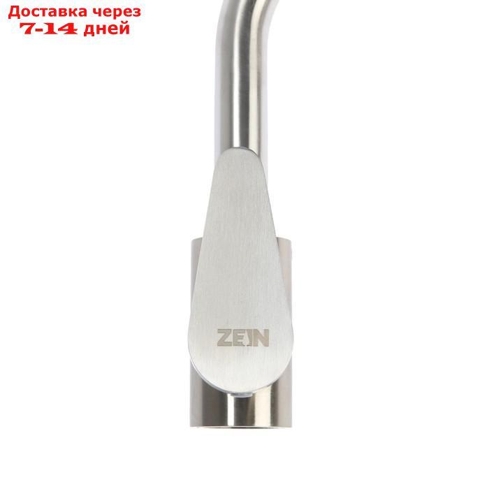Смеситель для умывальника ZEIN, картридж керамика 40 мм, короткий излив, нержав сталь, сатин 74468 - фото 2 - id-p221924721
