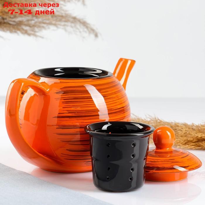 Чайник "Элегант", 1,2л, оранжевая полоска - фото 3 - id-p221891286
