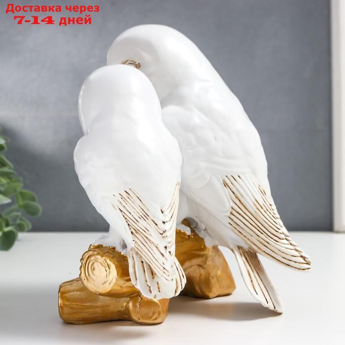 Сувенир полистоун "Белые совы на золотой коряге" 19х12х16 см - фото 4 - id-p221932347