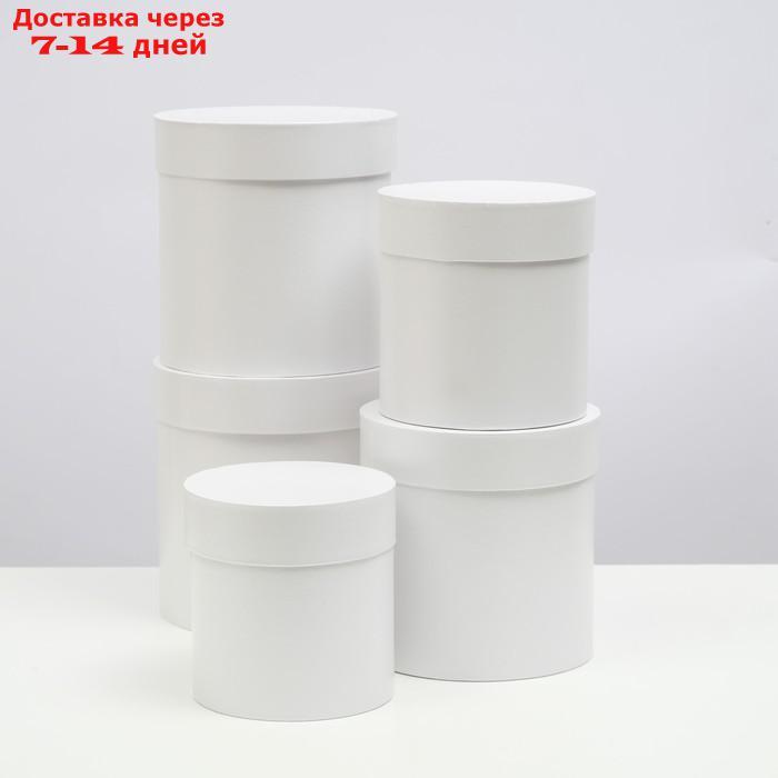Набор шляпных коробок 5 в 1 "Белизна",20 × 20 × 20 13,5 × 13,5 × 13,5 см - фото 1 - id-p221933386