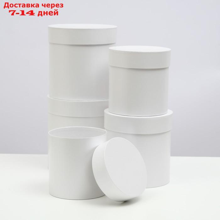Набор шляпных коробок 5 в 1 "Белизна",20 × 20 × 20 13,5 × 13,5 × 13,5 см - фото 2 - id-p221933386