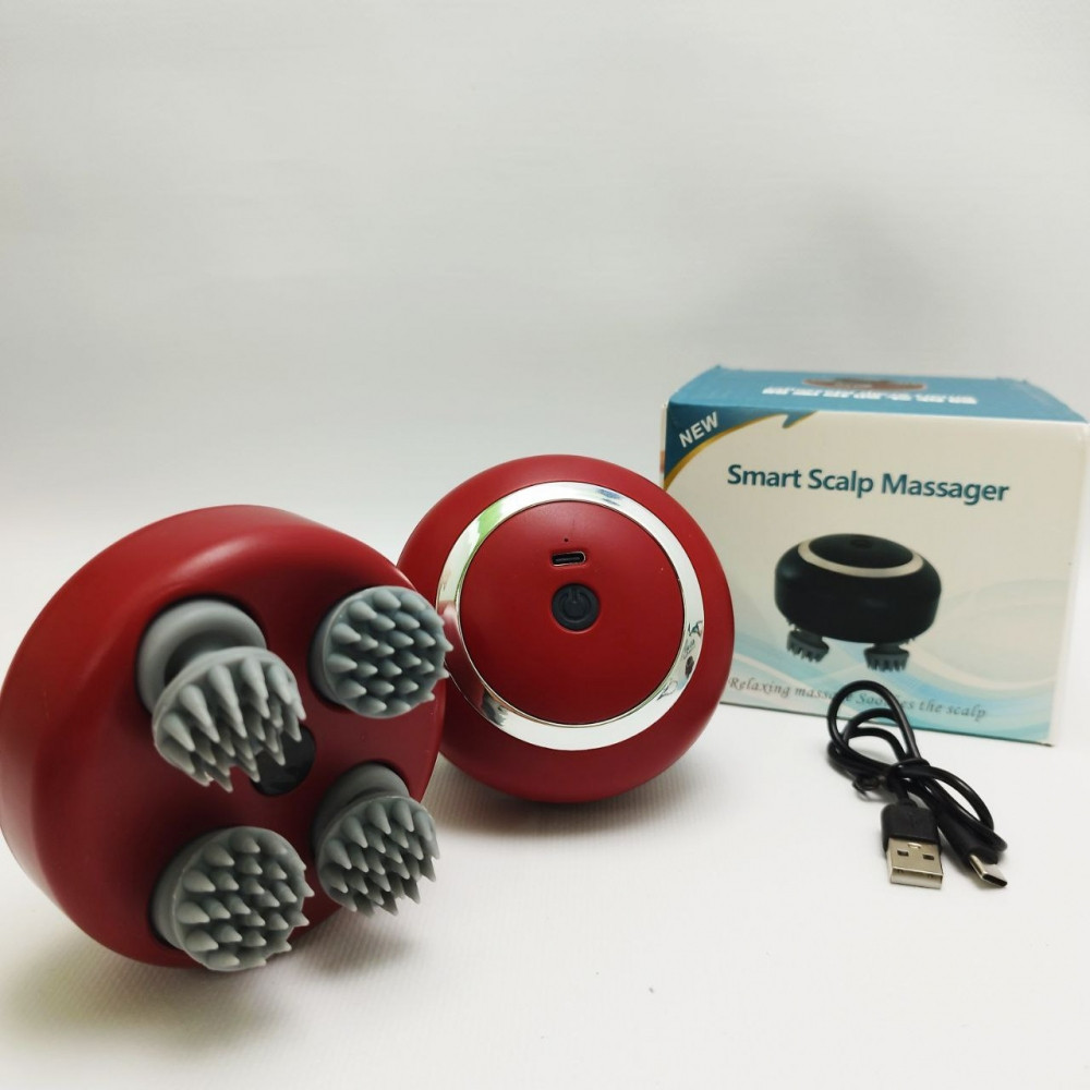 Портативный 3D массажер для головы и тела Smart Scalp Massager RT-802 (3 режима, USB зарядка, 600 mAh) - фото 3 - id-p222015456