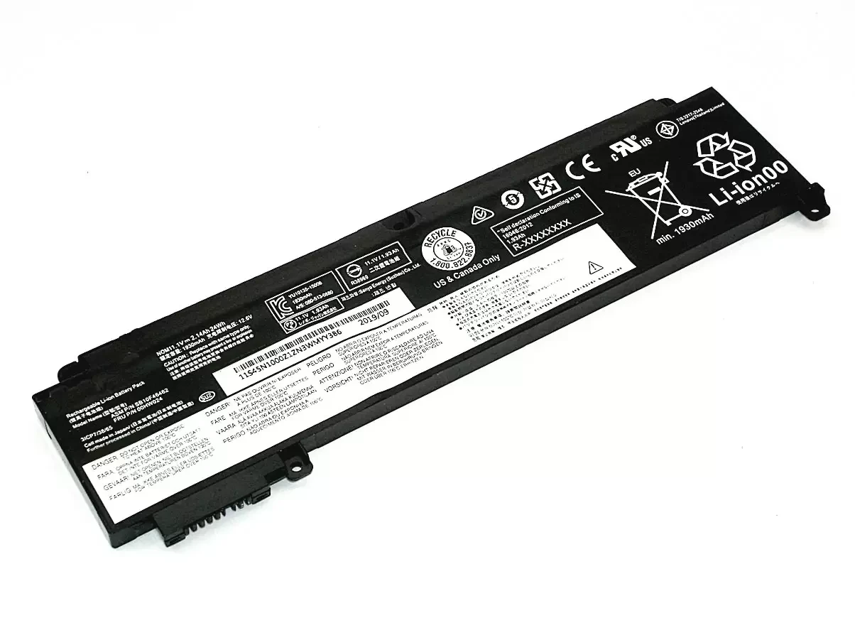 Аккумулятор (батарея) для ноутбука Lenovo T460S, T470S (01AV405) 11.1V 24Wh 1930mAh черная - фото 1 - id-p222017865