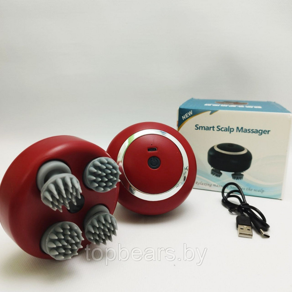 Портативный 3D массажер для головы и тела Smart Scalp Massager RT-802 (3 режима, USB зарядка, 600 mAh) - фото 3 - id-p222017903