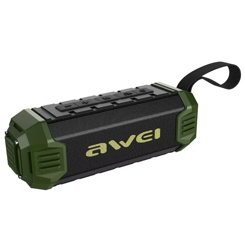 Блютуз-колонка AWEI Y280 Portable Outdoor Wireless Speaker, зелёная - фото 1 - id-p168487947