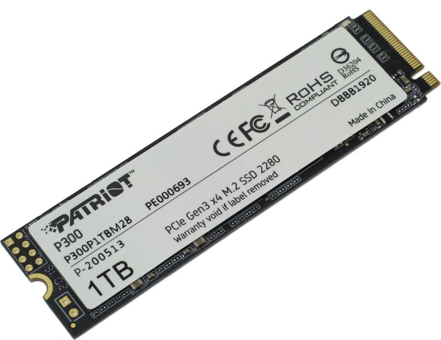 Накопитель SSD 1 Tb M.2 2280 M Patriot P300 P300P1TBM28 - фото 1 - id-p203910111