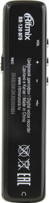 Ritmix RR-120 8Gb Black цифр. диктофон (8Gb/96ч LCD USB Li-Ion) - фото 1 - id-p222019141