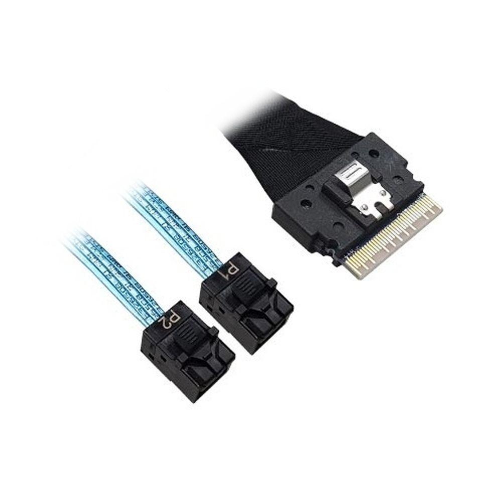 Кабель LR-Link SlimSAS x8 to 2 x miniSAS HD (SFF-8654 x8 - 2 x SFF-8643) Cable, 800mm - фото 1 - id-p222019155