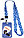 Бейдж пластиковый на тесьме с карабином Meshu 50*80 мм, Fly Cat, синий, фото 2