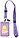 Бейдж пластиковый на тесьме с карабином Meshu 50*80 мм, Ufo Cat, фиолетовый, фото 2
