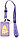 Бейдж пластиковый на тесьме с карабином Meshu 50*80 мм, Ufo Cat, фиолетовый, фото 3