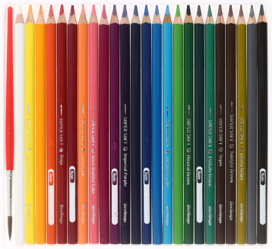 Карандаши цветные акварельные Berlingo SuperSoft «Рыбки» + кисть 24 цвета, длина 180 мм - фото 1 - id-p221676048
