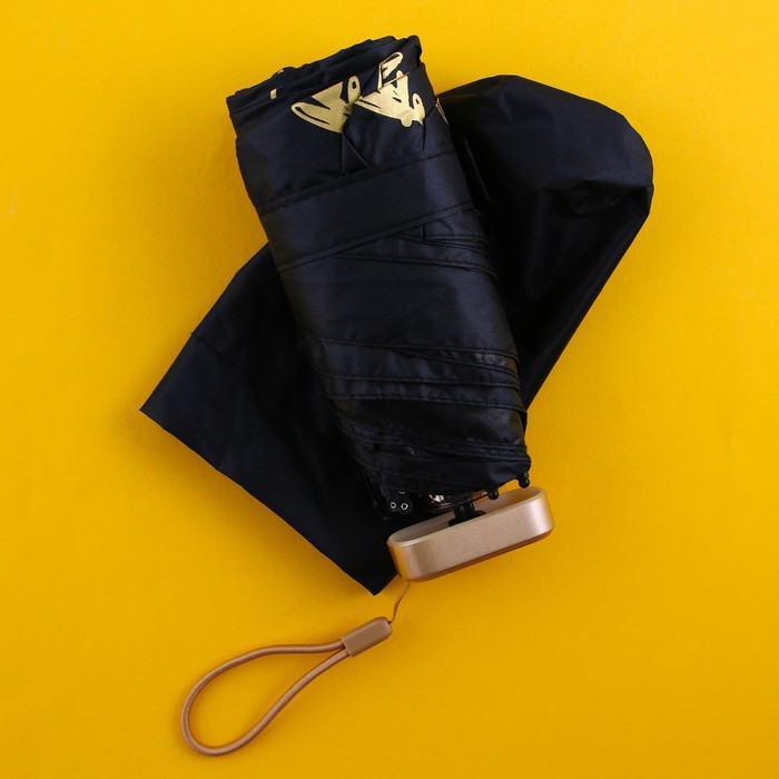 Зонт «Чёрное золото», 6 спиц, складывается в размер телефона. - фото 6 - id-p222019744