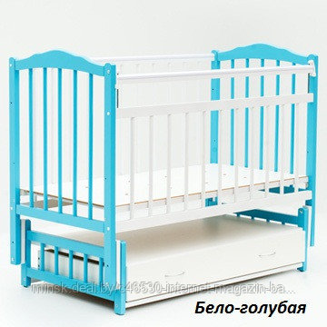 Детская кроватка-маятник + ящик "Bambini" Бамбини. Белая. 2 Акция - 6% Много расцветок. - фото 6 - id-p32031152