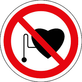 Табличка Запрещается работа (присутствие) людей со стимуляторами сердечной деятельности