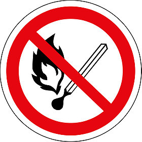 Табличка Запрещается пользоваться открытым огнем и курить