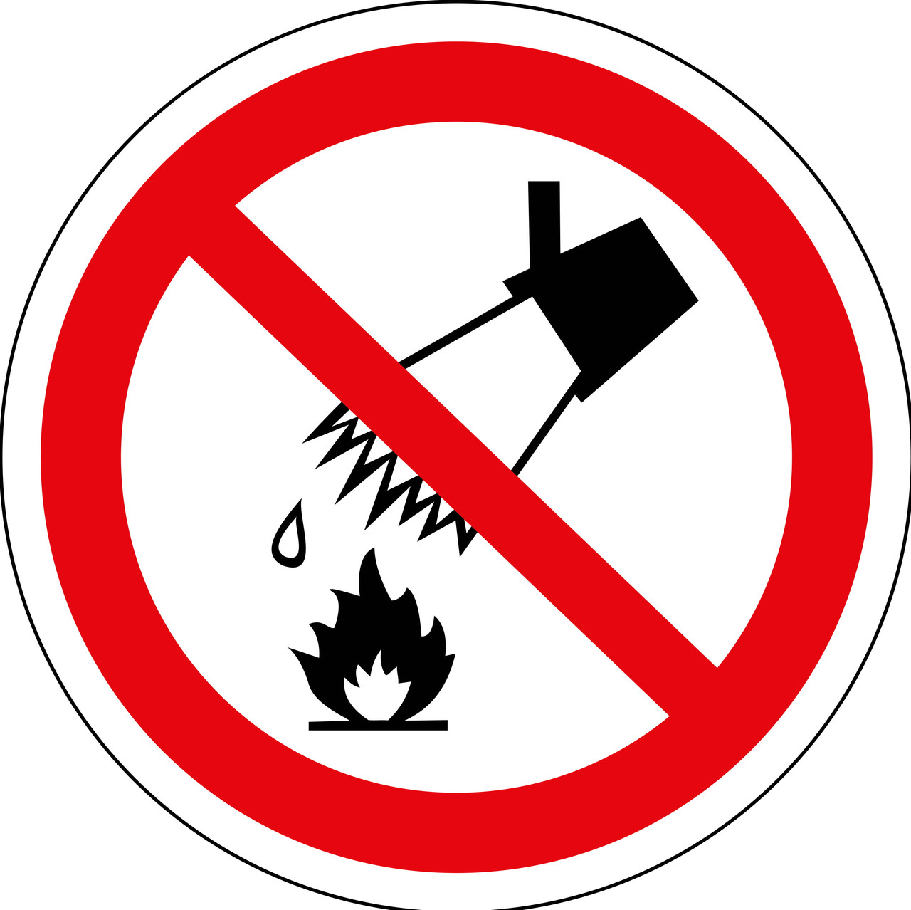 Табличка Запрещается тушить водой