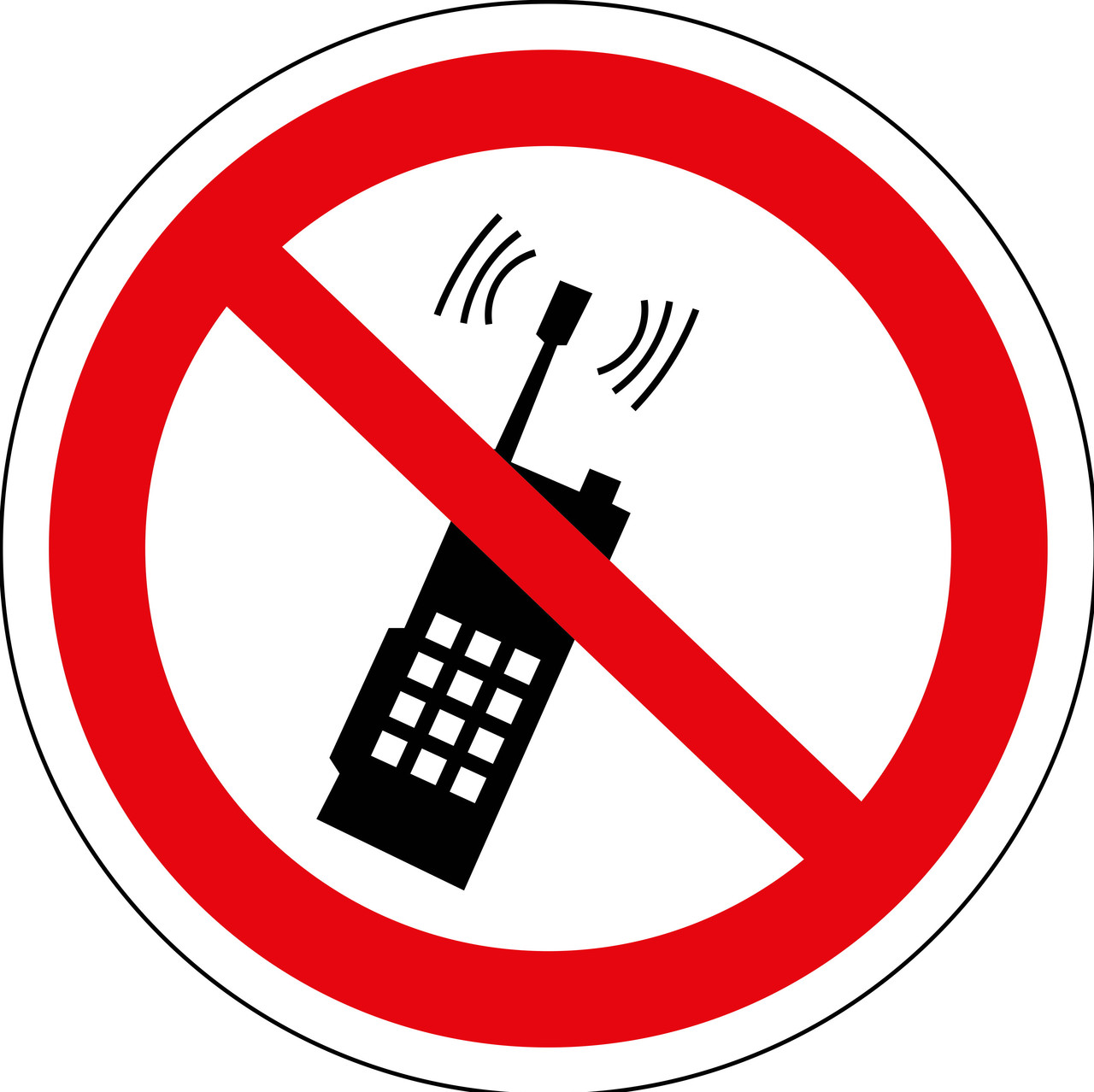 Табличка Запрещается пользоваться мобильным телефоном или переносной рацией