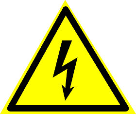 Табличка Внимание! Опасность поражения электрическим током